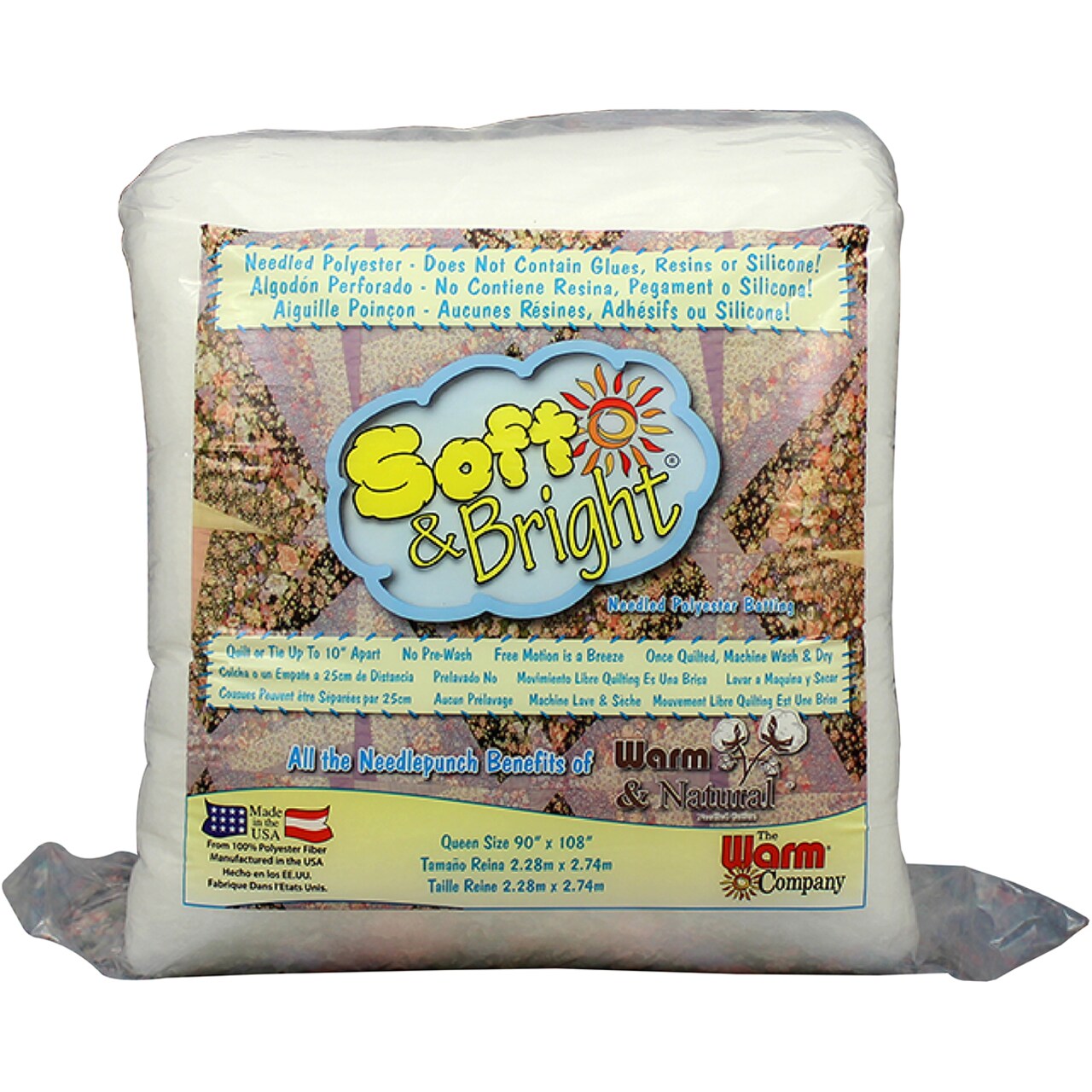 Warm Company Soft & Bright Polyester Batting-Queen Size 90"X108"